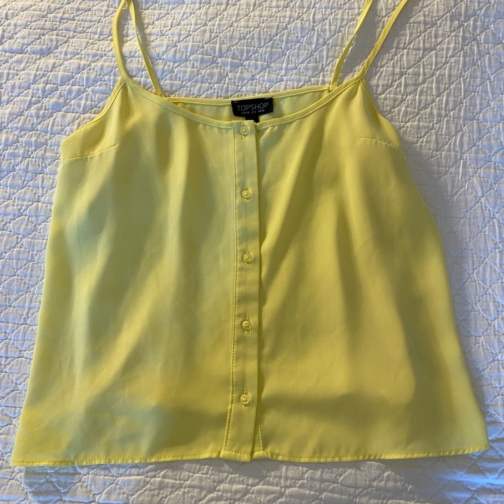 Top shop pale yellow blouse